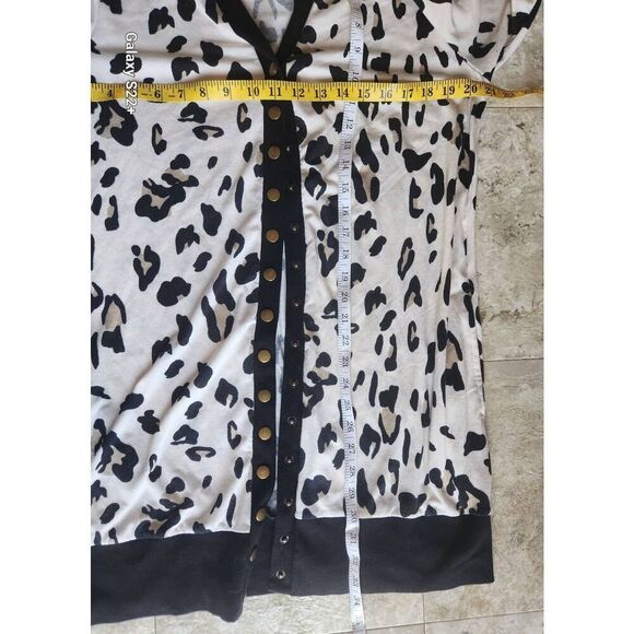 C20 Tickled Teal knit leopard cardigan - Picture 6 of 8